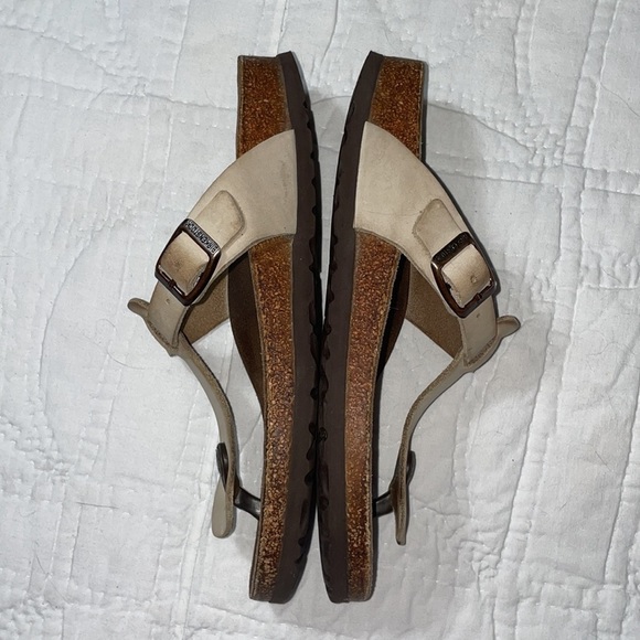 Birkenstock Gizeh Leather Sandals EU size 38 Tan Neutral Cork Well Worn Gorpcore - Picture 4 of 9